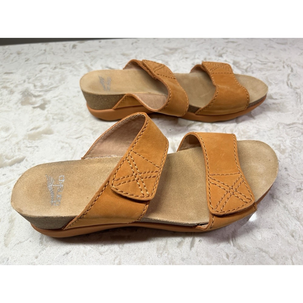 Dansko Maddy Milled Nubuck Sandals Orange Slide Womens Size 40 (US 9.5-10) - Picture 3 of 9